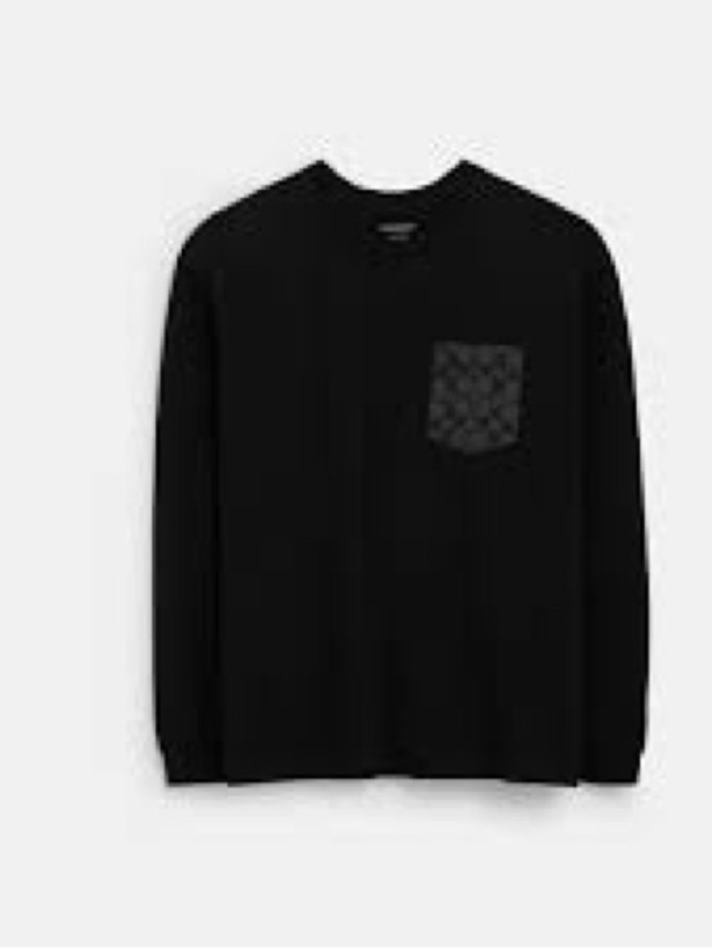 Coach Black Crewneck Sweatshirt with Patterned Chest Pocket